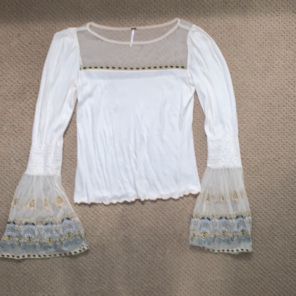Free People Embroidered Mesh Top - Picture 2 of 14